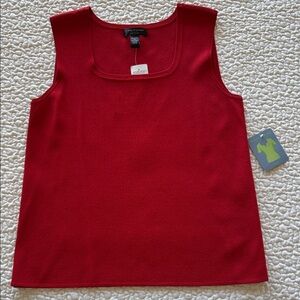 NWT Cable & Gauge Plus Size Bold Red Tank Top Square Neck Sz 1X